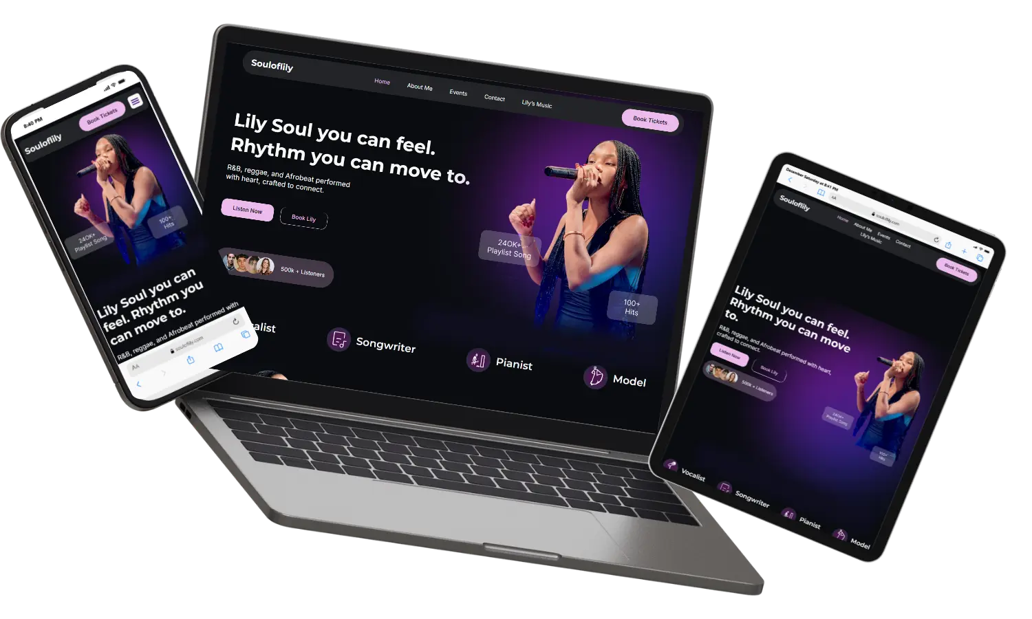 Singer Portfolio Website Design