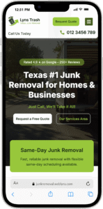 Mobile‑friendly junk removal website design example