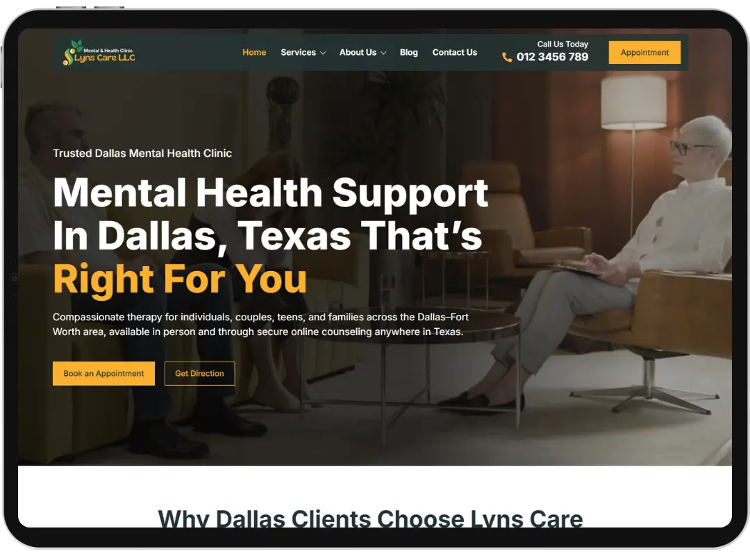 Mental Health Therapy Website Design | Weblyns